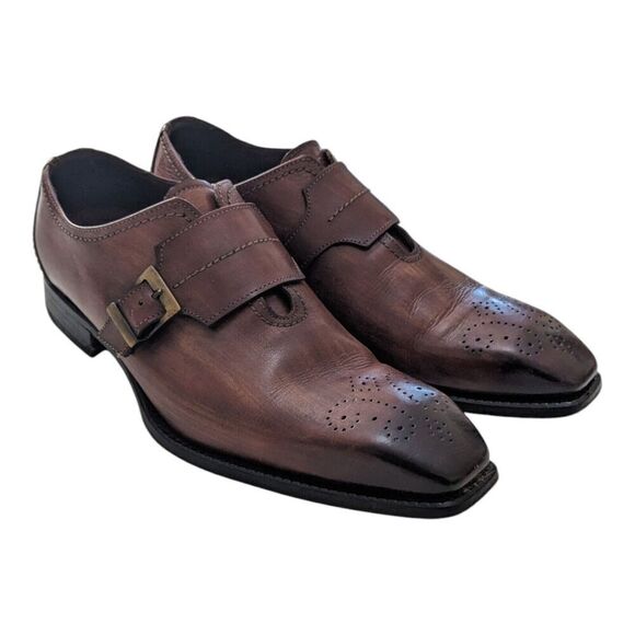 Emilio Franco Size‎ 41 Monk Strap Dress Shoes Brown Formal - Picture 1 of 9